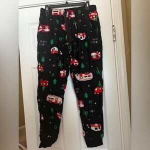 Old Navy Women's RV Happy Holidays Christmas Flannel Pajama joggers size Small